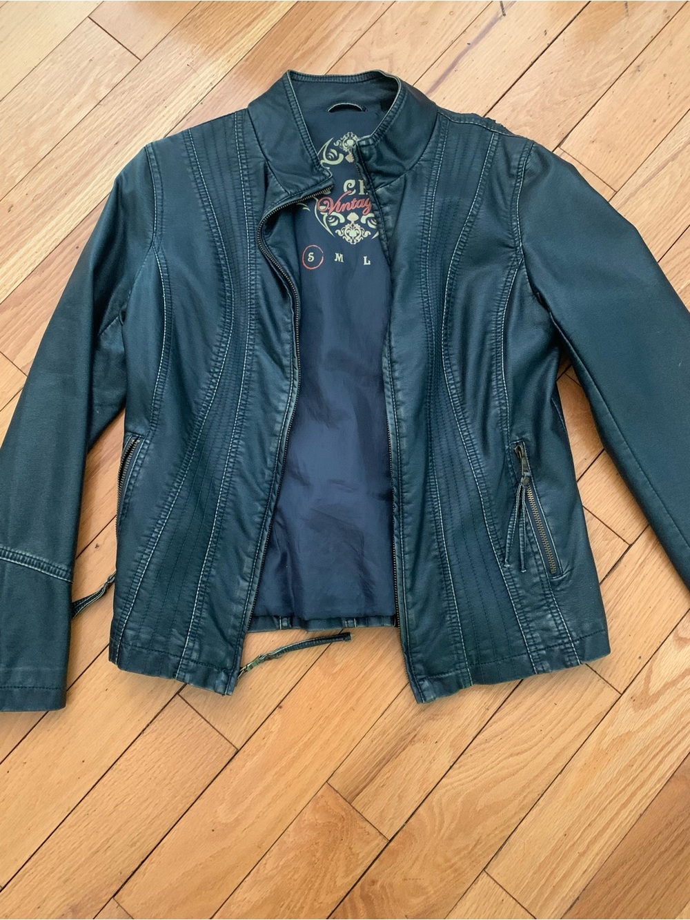 Big Chill Vintage Women's Faux Leather Zip Jacket